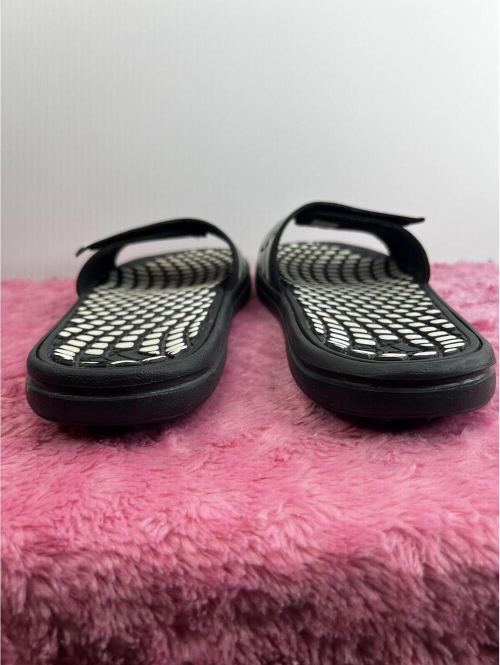Adidas Comfort Slide Sandals Men's Size 11 Black White 3 Stripe Shower Slides - Picture 5 of 7